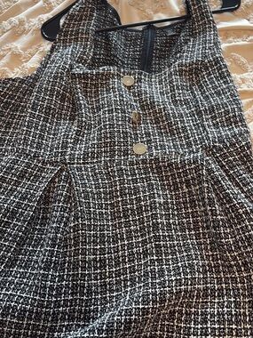 SHEIN Black and White Tweed Mini Dress